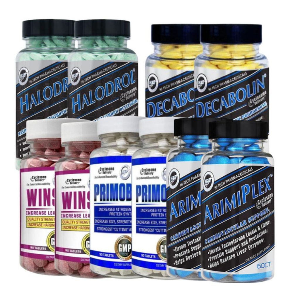 Collection of supplement bottles with various labels on a white background