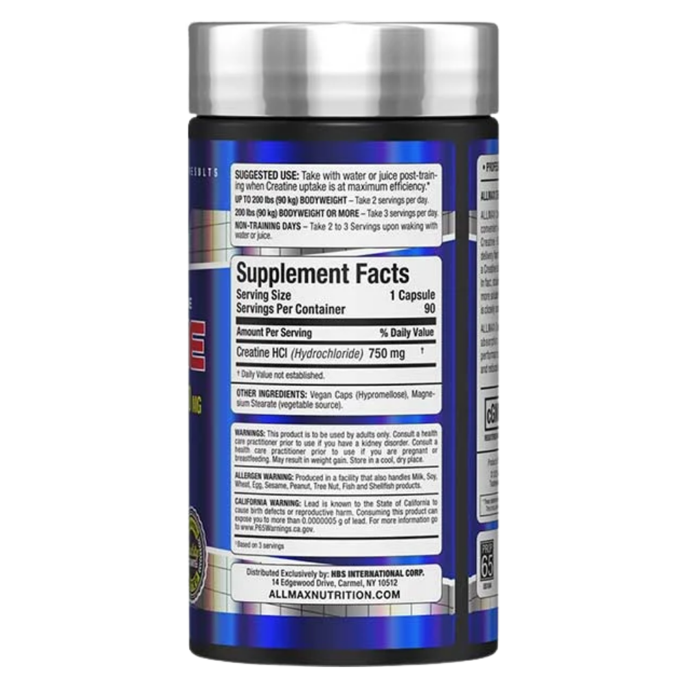 Allmax Creatine HCL 750mg 90 Capsules