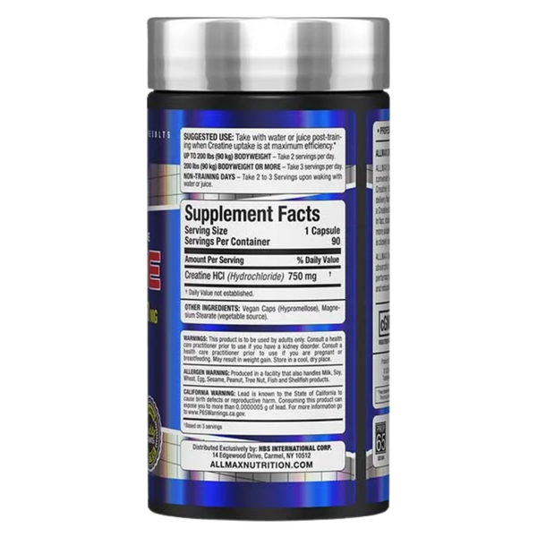 Allmax Creatine HCL 750mg 90 Capsules