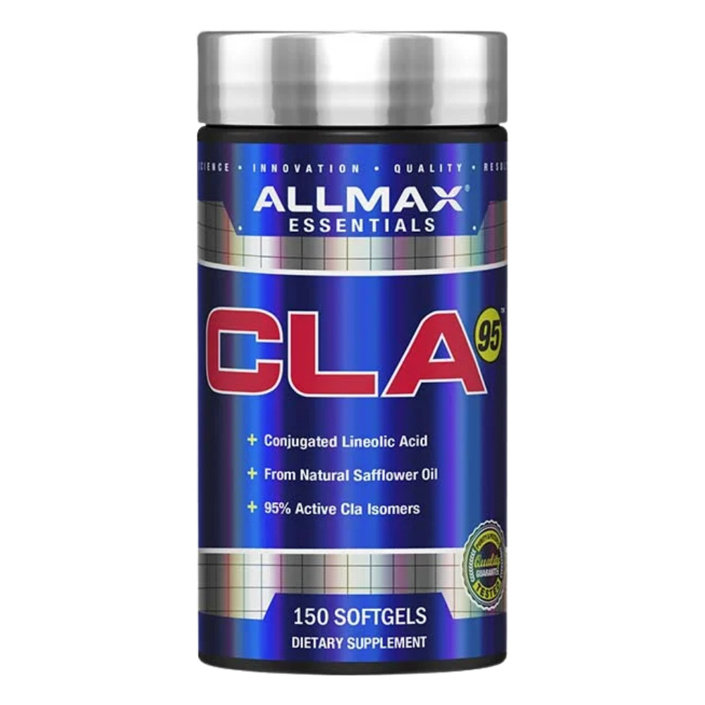 Allmax Nutrition CLA95 150 Softgels (Bonus Size) tub on a white background