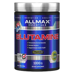 Allmax Nutrition Glutamine 1000 Grams tub on a white background