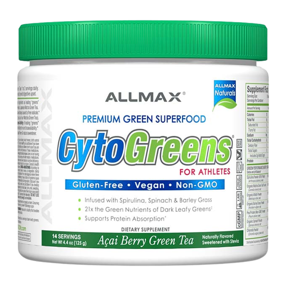 Allmax CytoGreens supplement container on a white background
