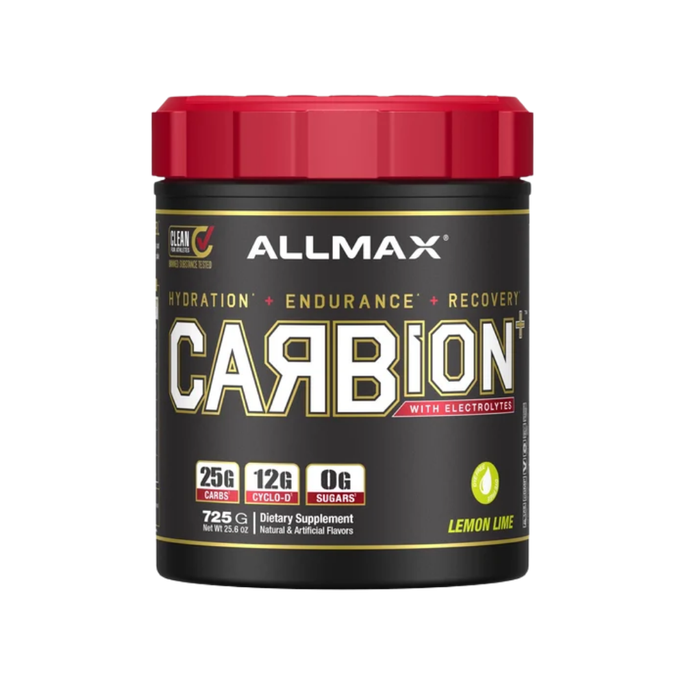 Allmax Nutrition Carbion 1.6lbs in the blue ice flavor on a white background