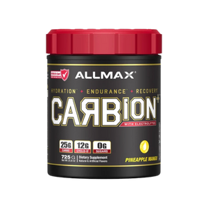 Allmax Nutrition Carbion 1.6lbs in the pineapple mango flavor on a white background