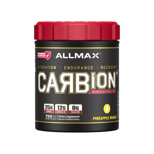 Allmax Nutrition Carbion 1.6lbs in the pineapple mango flavor on a white background
