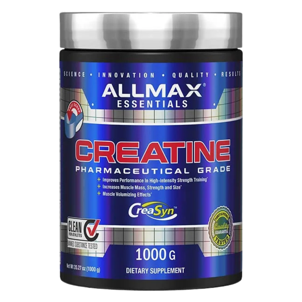 Allmax Nutrition Creatine Monohydrate Creasyn 1000 Grams tub on a white background