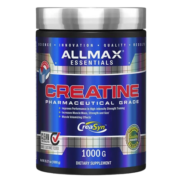 Allmax Nutrition Creatine Monohydrate Creasyn 1000 Grams tub on a white background