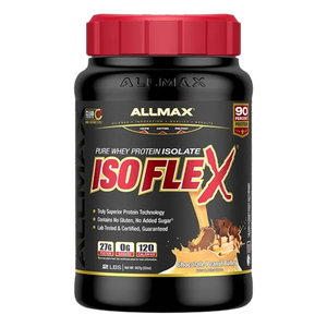 Allmax ISO FLEX protein supplement container on a white background