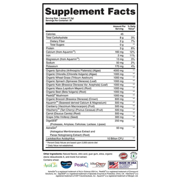 Apollon Nutrition Apollon Greens Formula 30 Servings 