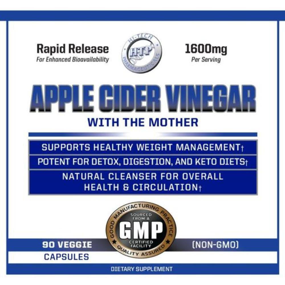 Hi-Tech Pharmaceuticals Hi Tech Pharmaceuticals Apple Cider Vinegar 90 Vege Capsules 