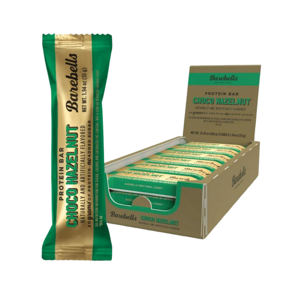 Barebells Coco Hazelnut protein bar packaging on a white background