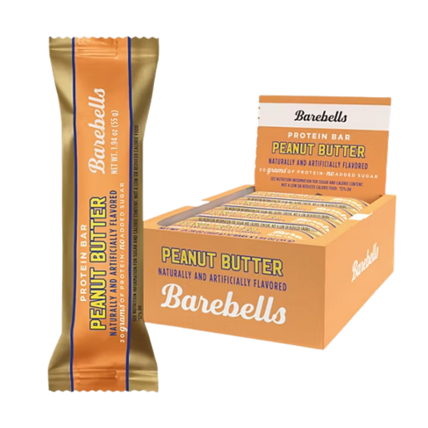 Barebells Peanut Butter protein bar packaging on a white background
