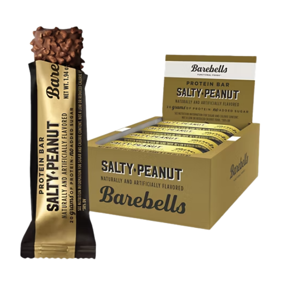 Barebells Brownie Batter protein bar packaging on a white background