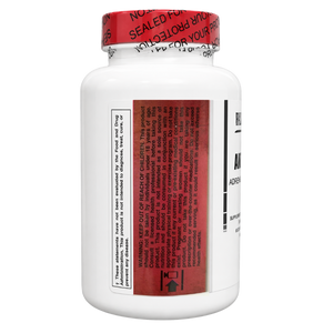  Blackstone Labs Adrenal Care 120 Tablets warnings listed on bottle.