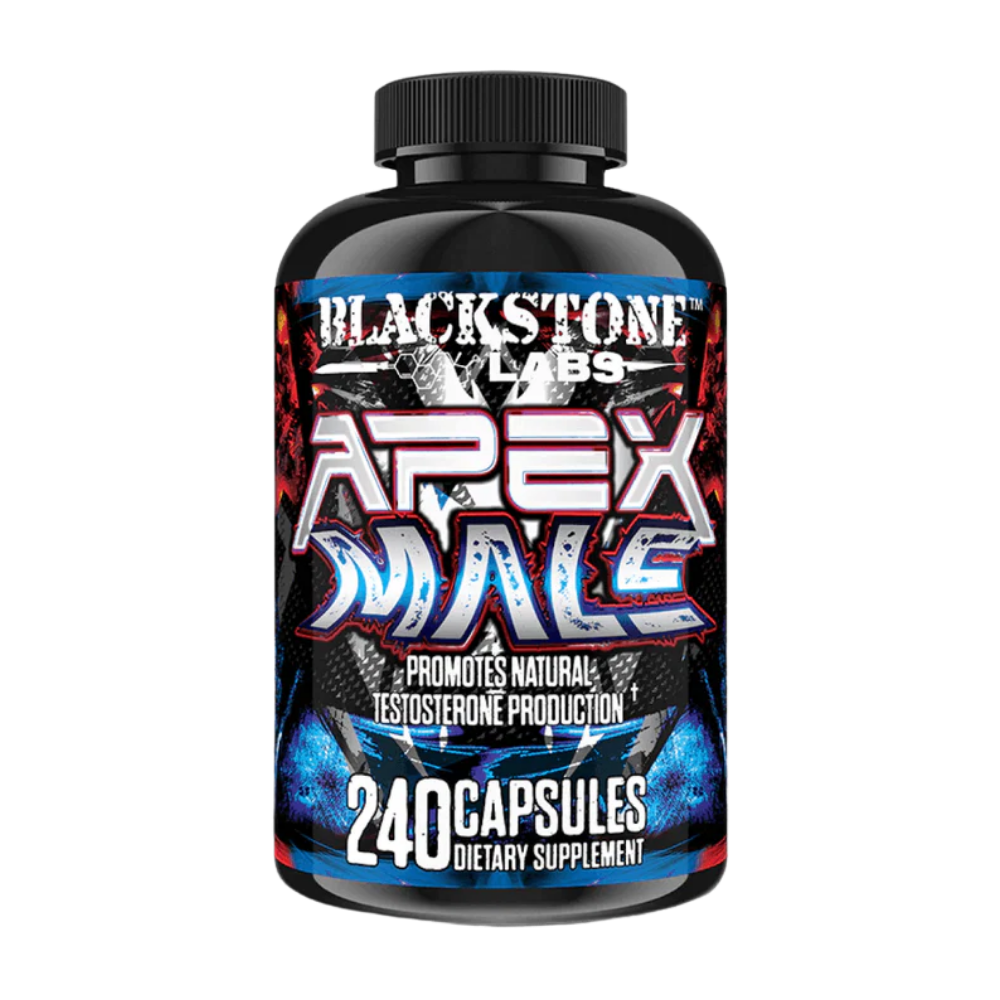 Blackstone Labs Apex Male supplement bottle on a white background