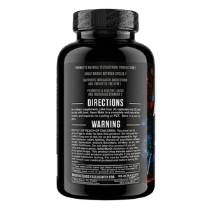  Blackstone Labs Apex Male 240 Capsules directions and warnings listed on bottle