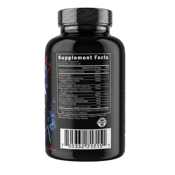  Blackstone Labs Apex Male 240 Capsules supplement facts label on bottle