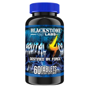 Blackstone Labs Brutal 4 dietary supplement bottle on a white background
