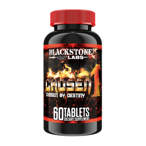 Blackstone Labs Chosen 1 supplement bottle on a white background.