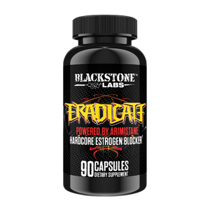 Blackstone Labs Eradicate supplement bottle on a white background