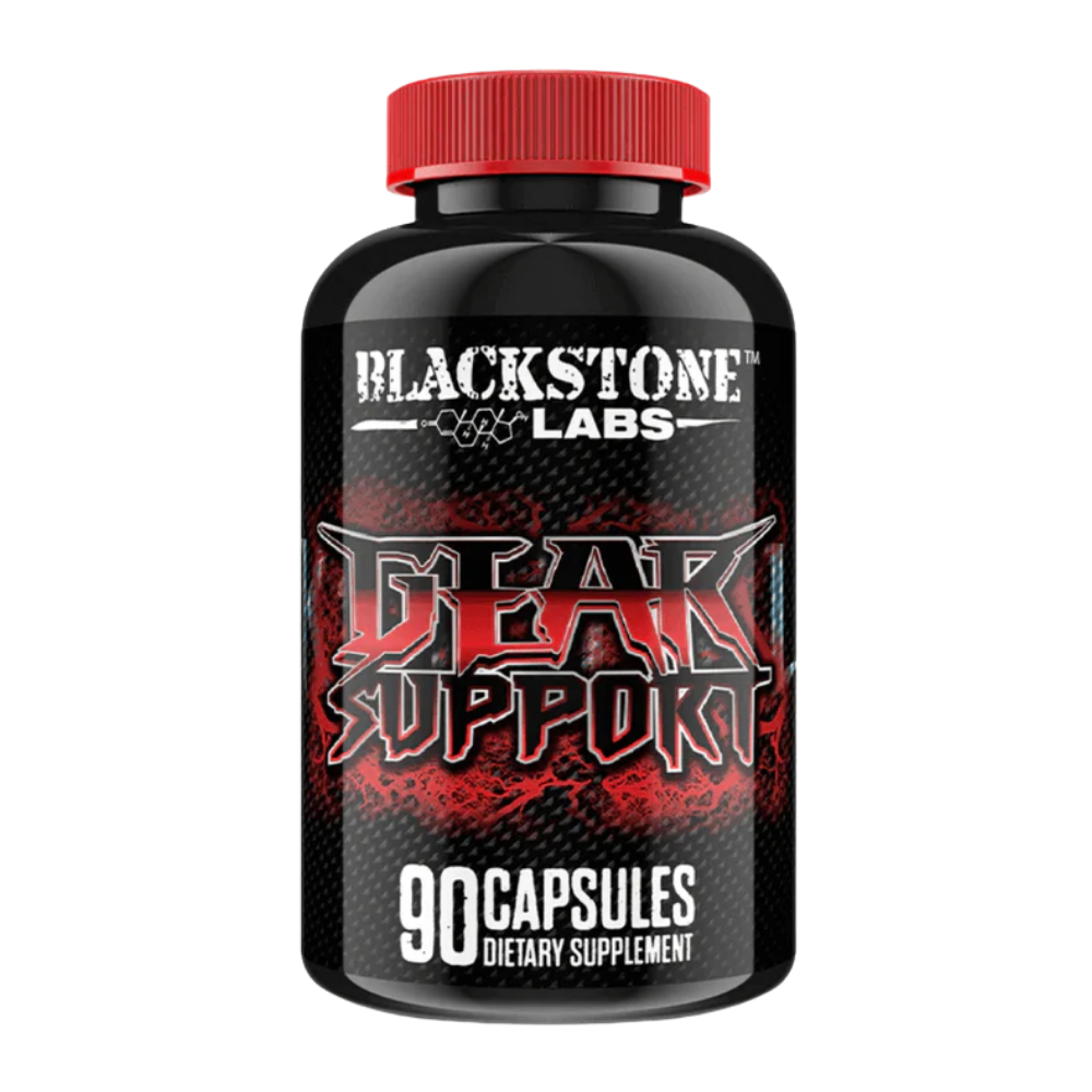 Blackstone Labs Gear Support dietary supplement bottle on a white background