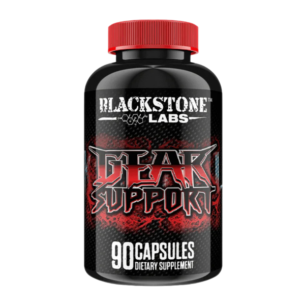 Blackstone Labs Gear Support dietary supplement bottle on a white background