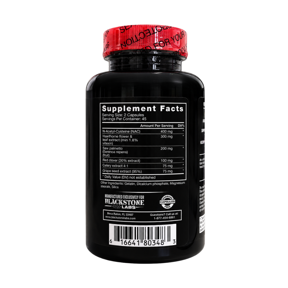 Blackstone Labs Gear Support dietary supplement bottle on a white background