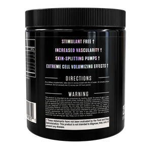 Blackstone Labs Hype Reloaded information about the product listed on the container on a white background