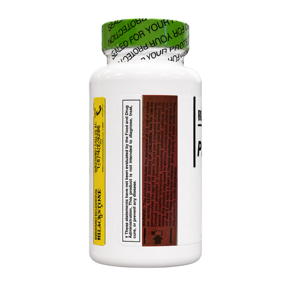 Blackstone Labs Paraburn Supplement bottle with label showing 'Warnings' on a white background