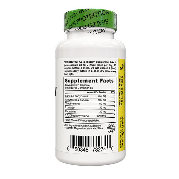 Blackstone Labs Paraburn Supplement bottle with label showing 'Directions' and 'Supplement Facts' on a white background