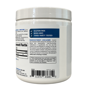 Bucked Up Creatine Monohydrate 250 Grams manufacturer disclaimer listed on the side of the tub.