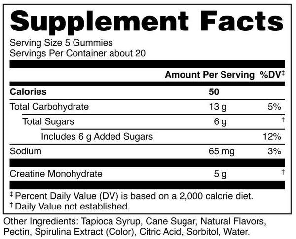  Bucked Up Creatine Gummies 24 Servings 