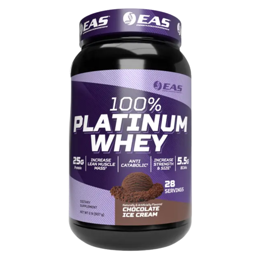 CLEARANCE: EAS 100% Platinum Whey Chocolate 2lbs EXP 01/2026