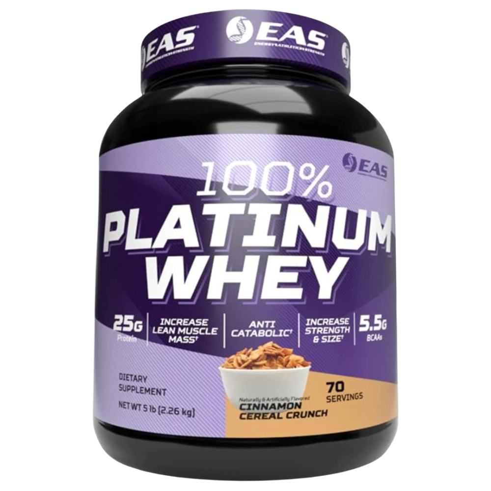 CLEARANCE: EAS Platinum Whey 5lbs Cinnamon Cereal EXP 01/2026