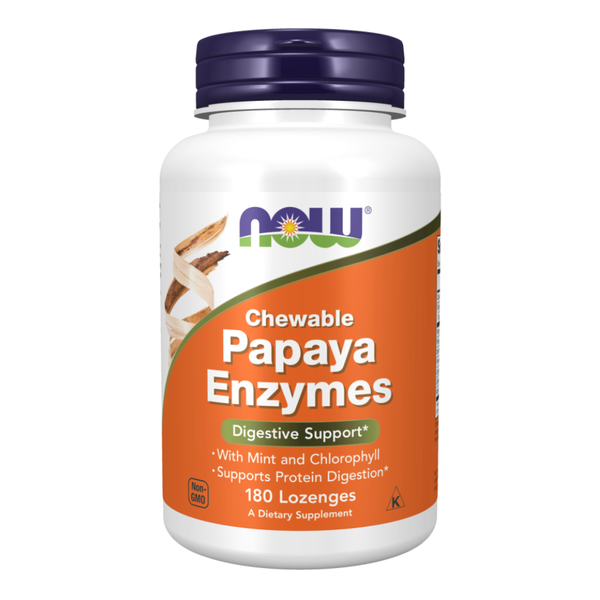 CLEARANCE: Now Foods Papaya Enzymes 180 Lozenges EXP 05/2026