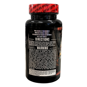Blackstone Labs Chosen 1 directions and warnings listed on bottle on a white background.