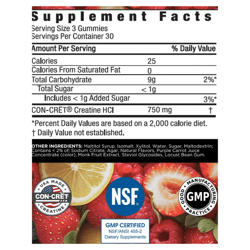 CON-CRET Con-Cret Creatine HCL 90 Gummies 