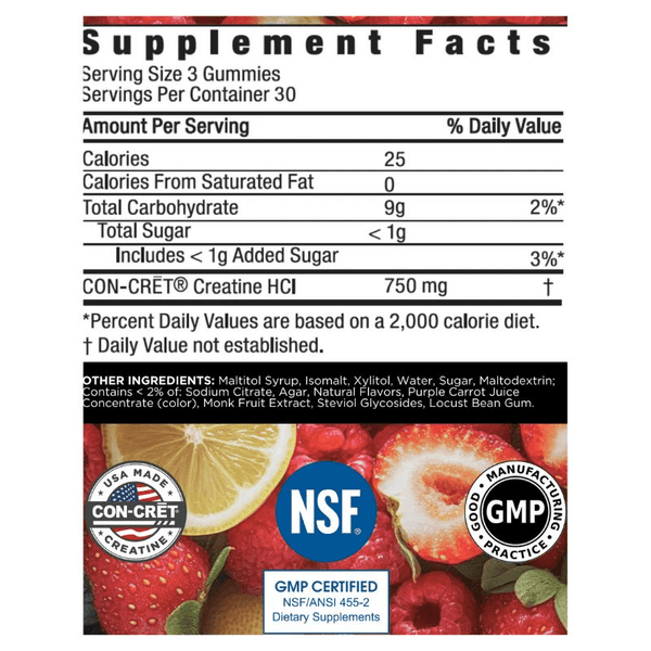 CON-CRET Con-Cret Creatine HCL 90 Gummies 