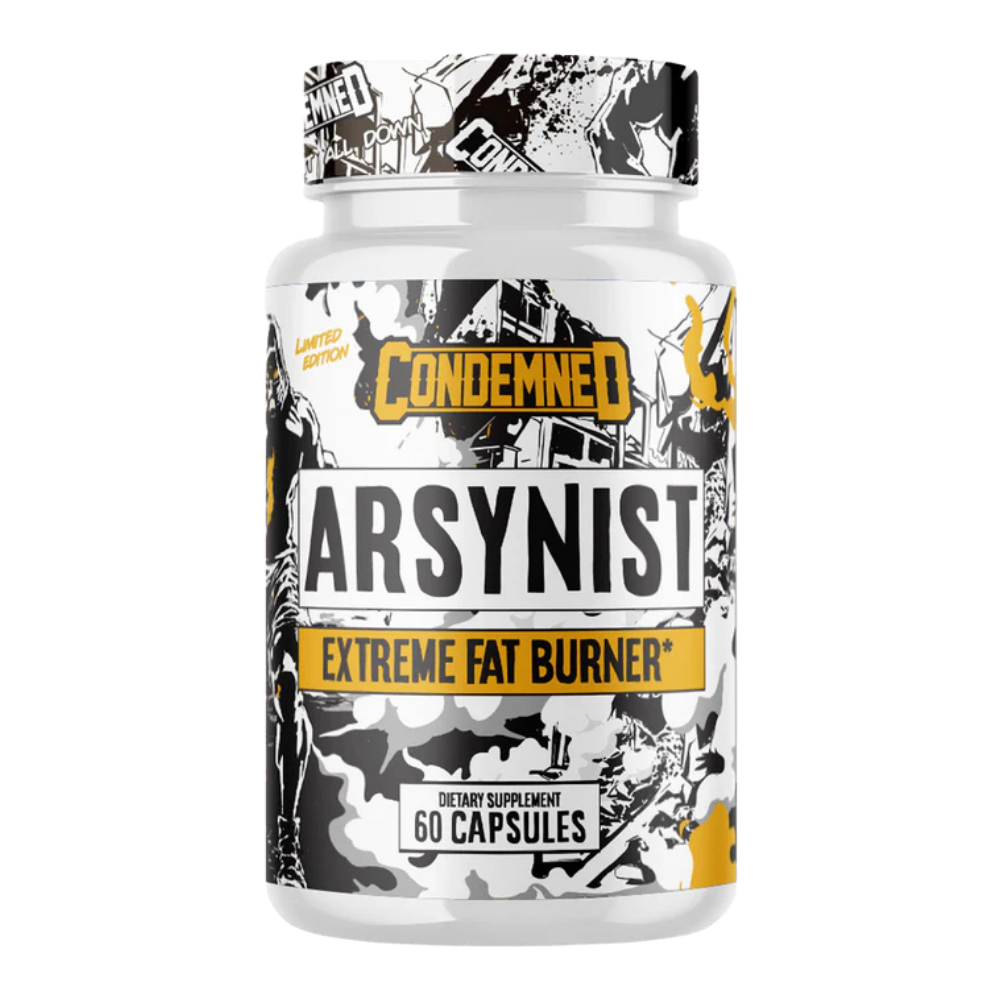 Condemned Labz Arsynist 60 Capsules supplement bottle on a white background
