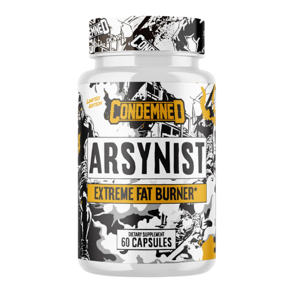 Condemned Labz Arsynist 60 Capsules supplement bottle on a white background