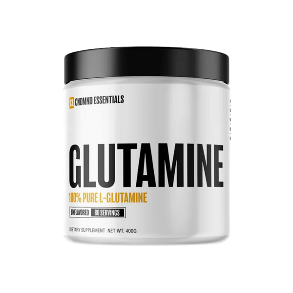 A tub of Condemned Labz Glutamine 80 Servings on a white background.