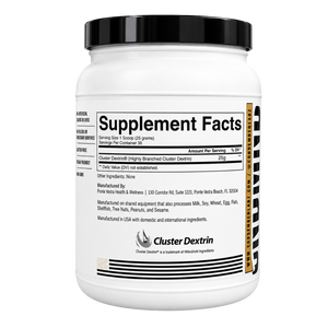 Supplement container with 'Supplement Facts' label on a white background