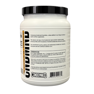 Supplement container with label of suggested use and warnings on a white background