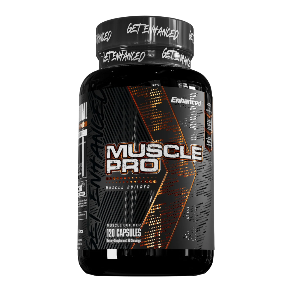 Enhanced Muscle Pro 120 Capsules bottle on a white background