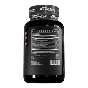 Enhanced Organ Health 120 Capsules supplement facts listed on the side of the bottle on a white background