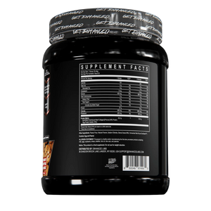 Enhanced Primal Protein 20 Servings supplement facts on the side of the tub on a white background