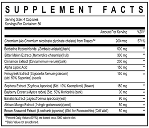Enhanced Slin 120 Capsules supplement facts on a white background