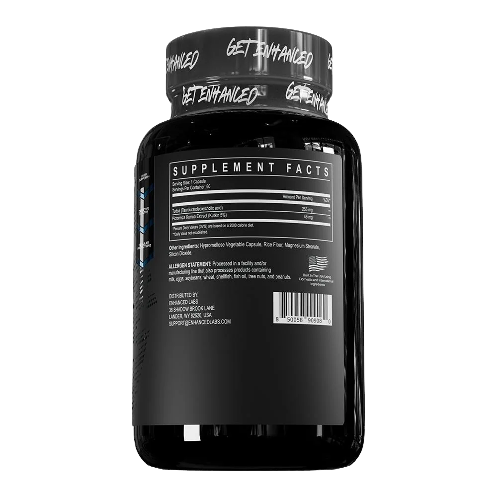 Enhanced Tudca+ 60 Capsules supplement bottle on a white background