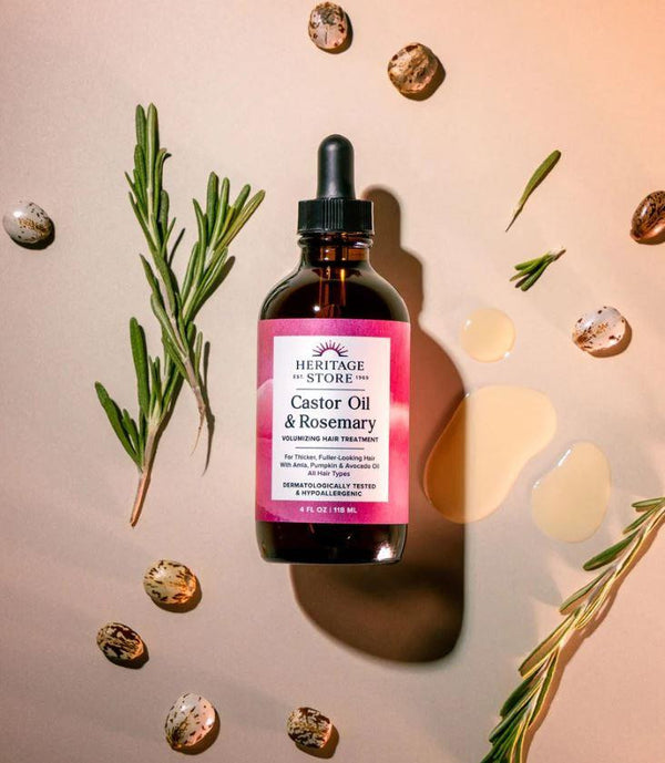  Heritage Store Castor Oil & Rosemary Oil 4oz 