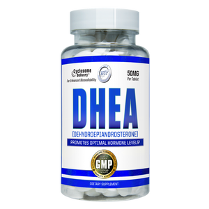 Hi-Tech Pharmaceuticals DHEA 50mg 100 Tablets bottle image on a white background